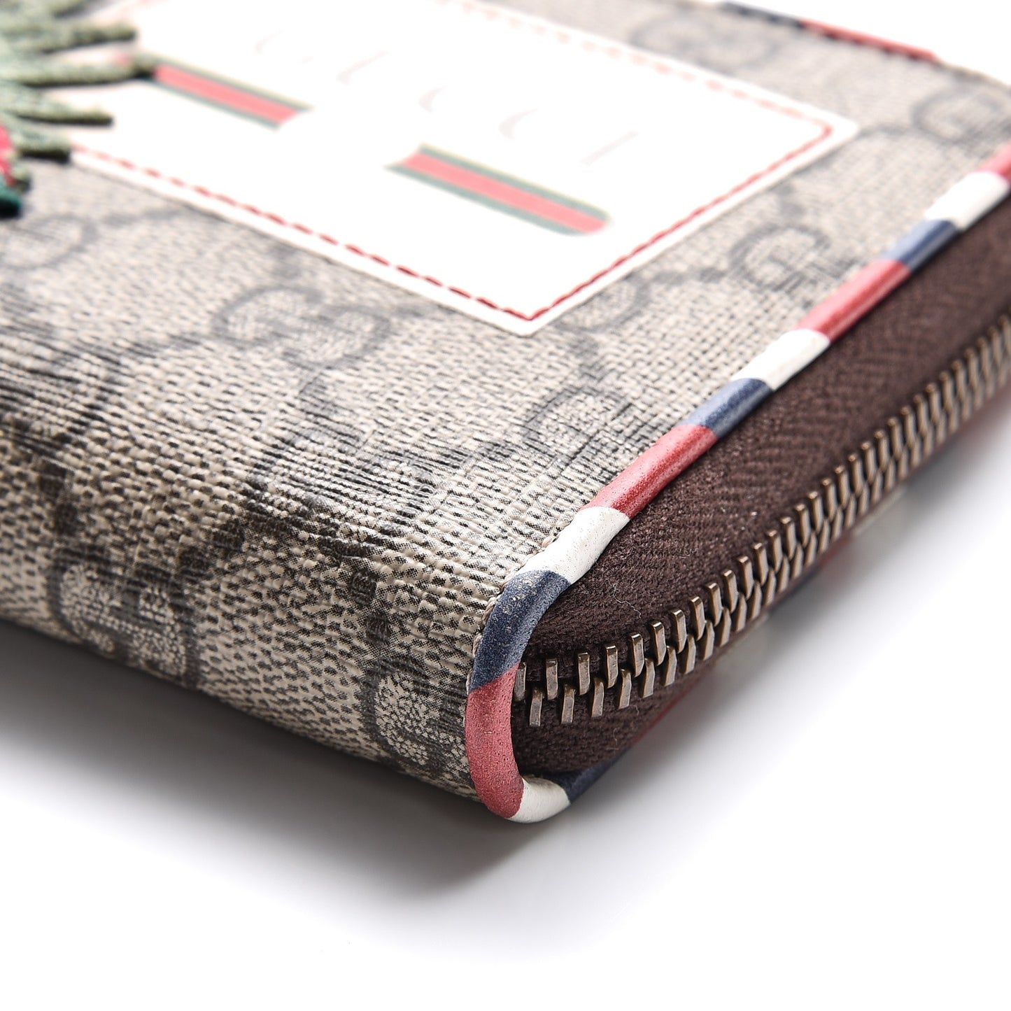 GG Supreme Monogram Courrier Embroidered UFO Zip Around Wallet