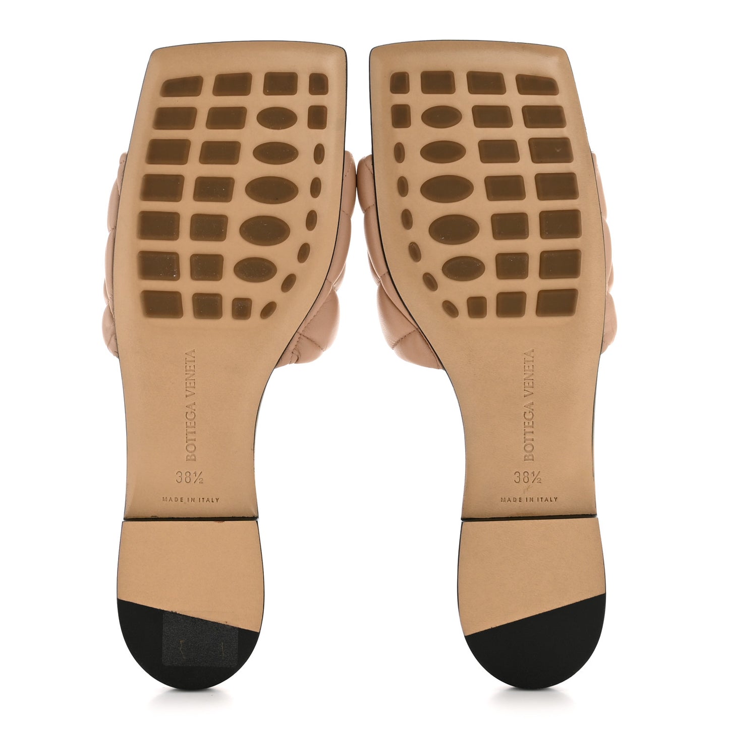 Nappa Matelasse Padded Flat Sandals 38.5 Cipria