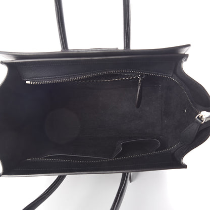 Celine Drummed Calfskin Micro Luggage Black 5 of 9