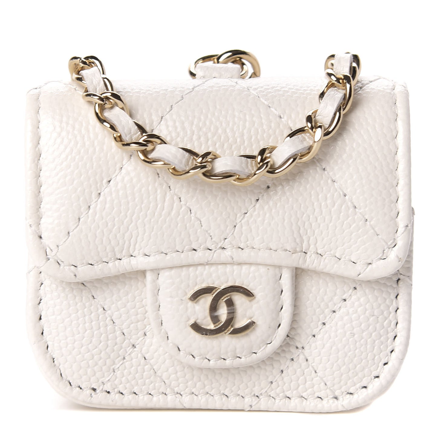 Caviar Quilted Airpods Pro Case White