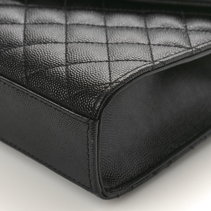 Saint Laurent Grain De Poudre Textured Mixed Matelasse Triquilt Medium Monogram Satchel Black 8 of 8
