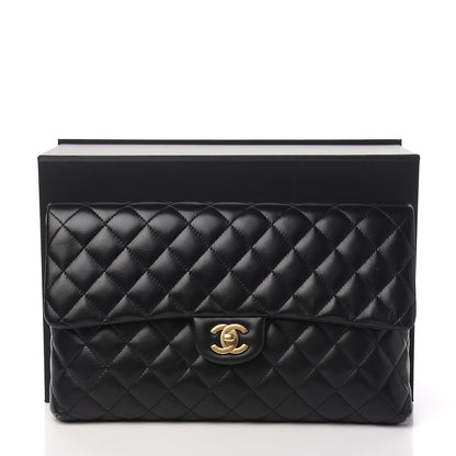 Chanel Lambskin Quilted Flap Clutch Black 8 of 8