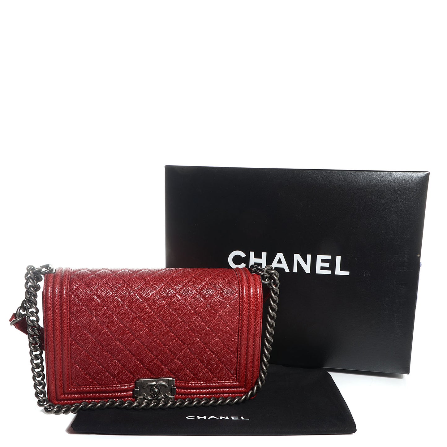 Caviar New Medium Boy Flap Red
