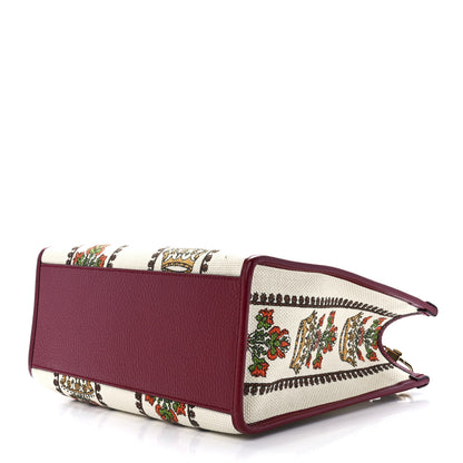 Gucci Canvas Jacquard Calfskin 100 Centennial Music Small Tote Bag Ivory Red 9 of 11