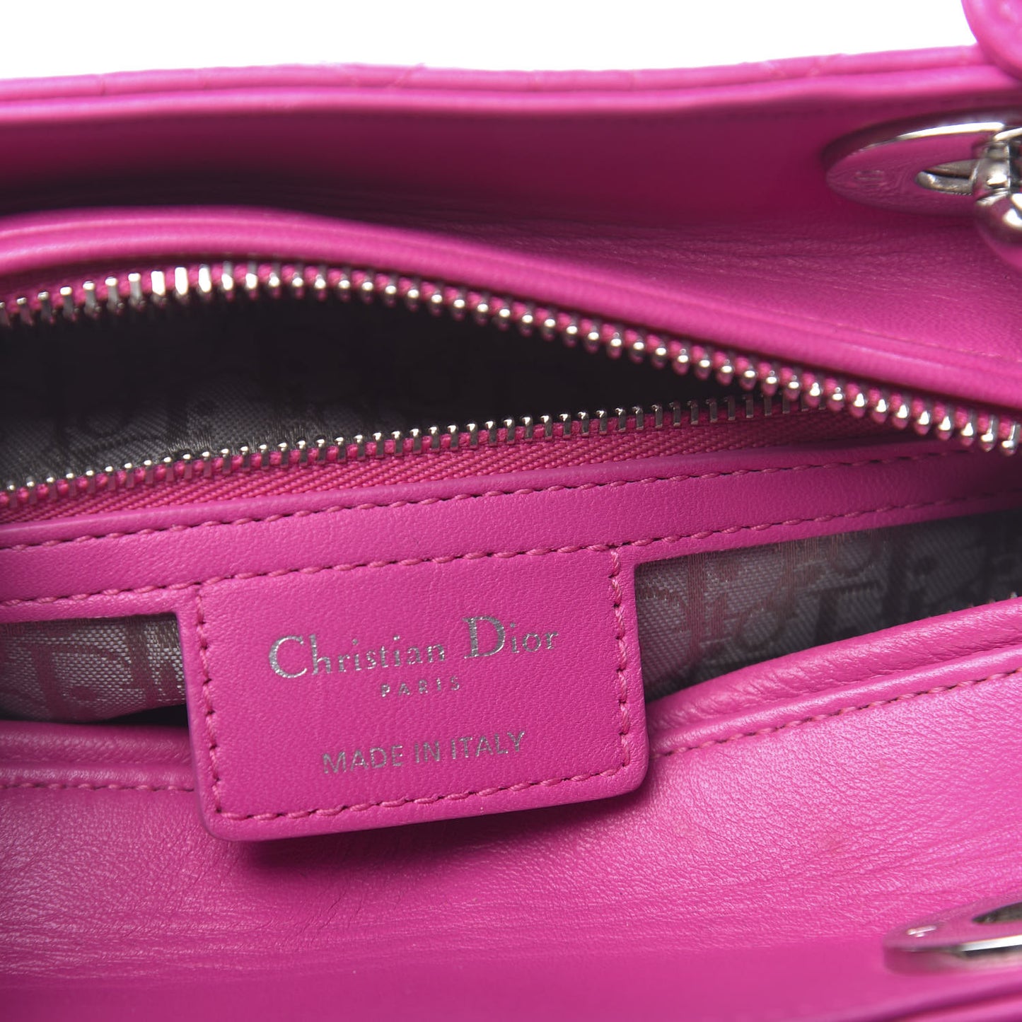 Lambskin Cannage Medium Lady Dior Pink