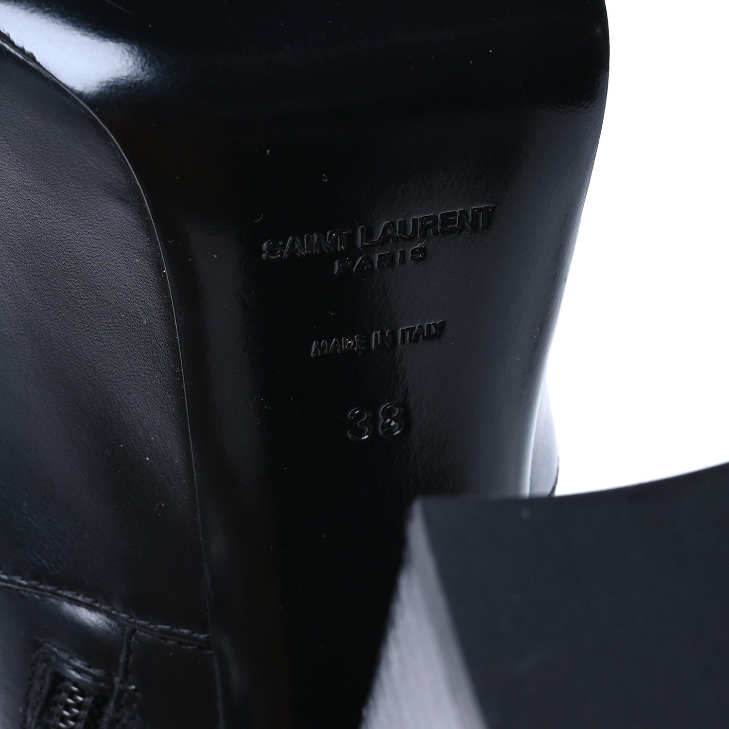 Saint Laurent Calfskin Mina Boots 38 Black 7 of 8