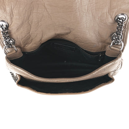 Saint Laurent Crinkled Calfskin Matelasse Monogram Medium Niki Chain Satchel Gold Sand 5 of 12