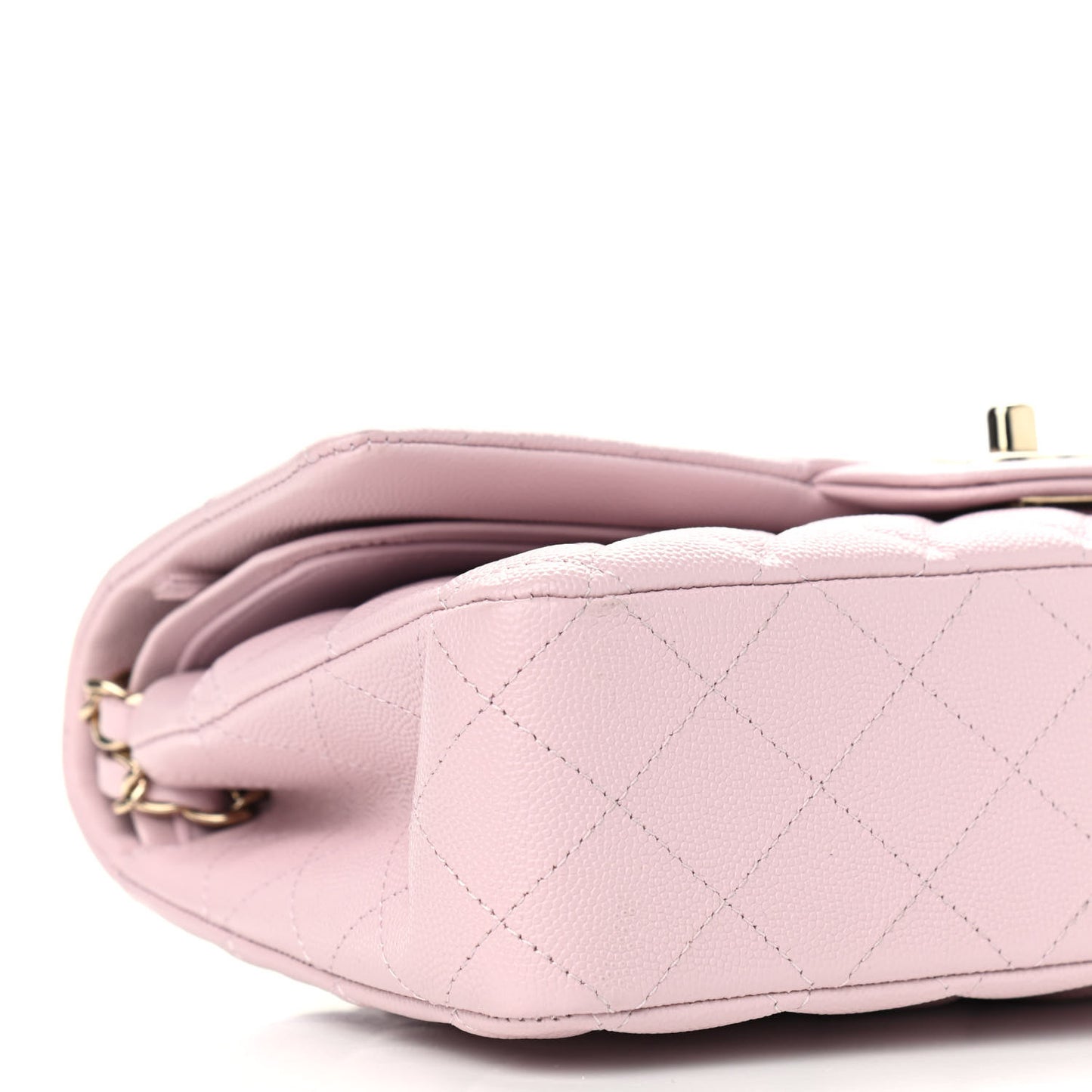 Caviar Quilted Medium Double Flap Light Pink