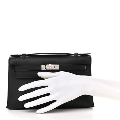 Hermes Swift Kelly Pochette Clutch Black 2 of 9