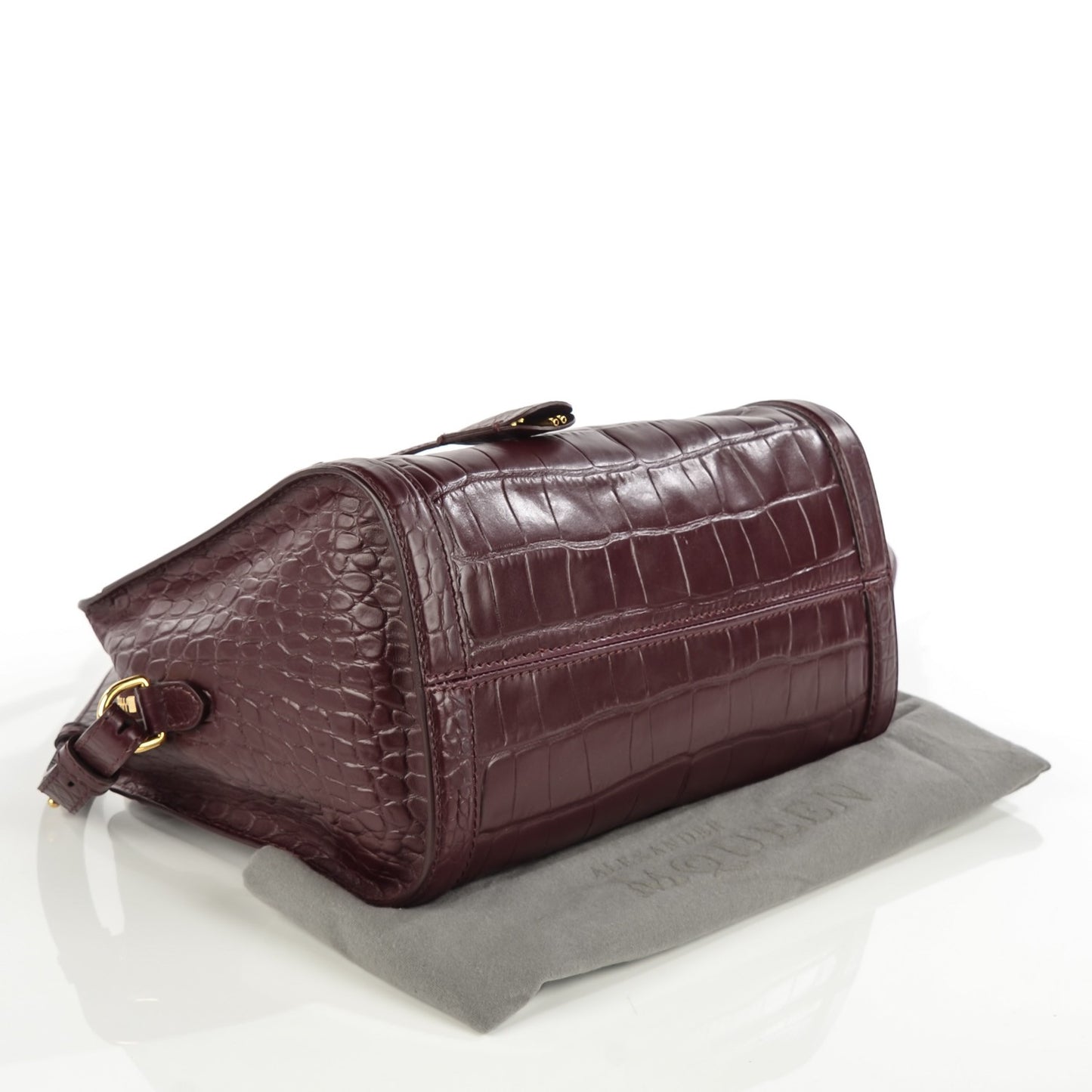 Cocco Soft Calfskin Small Skull Padlock Zip Around Tote Bordeaux