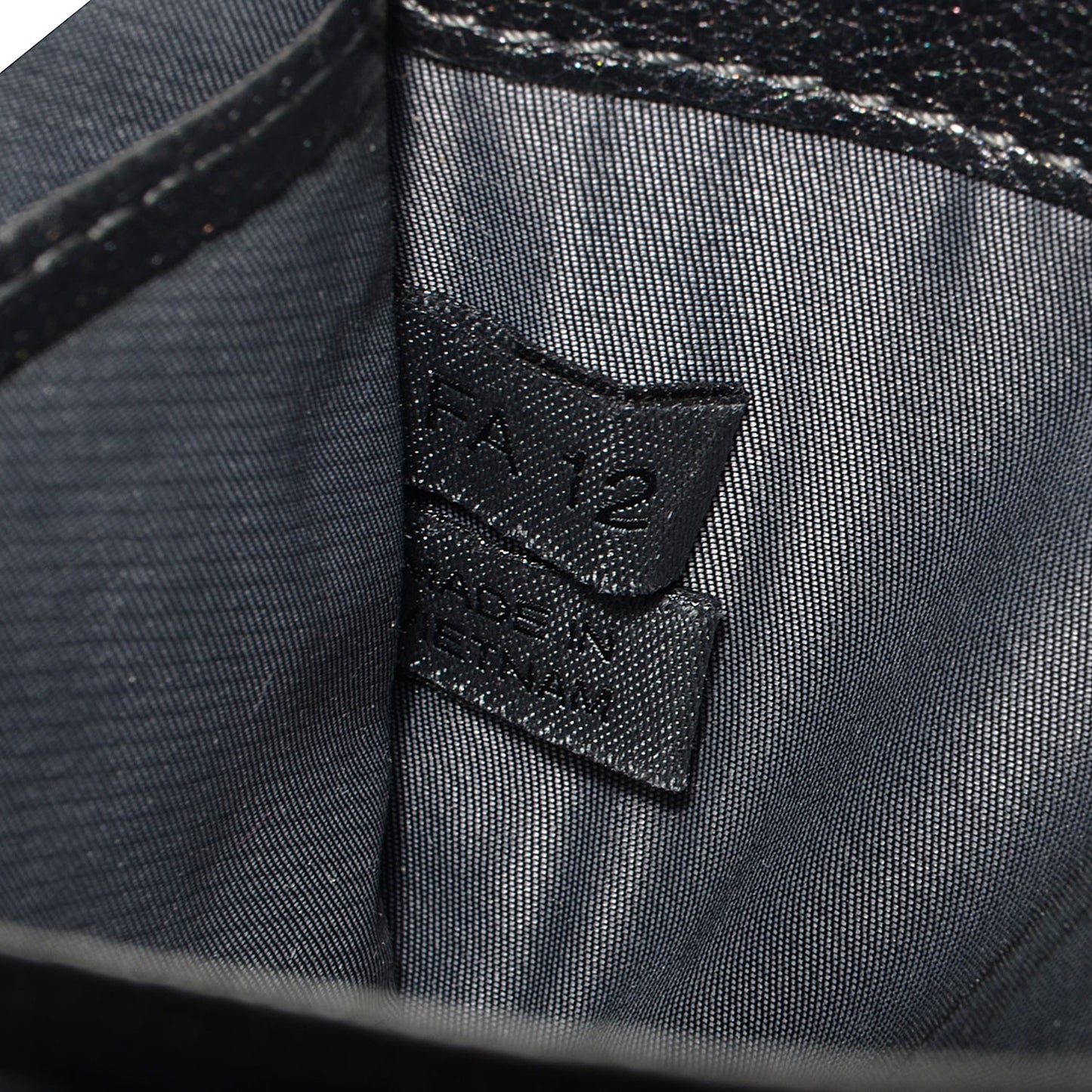 Leather Quilted Zip Clutch Wallet Anthracite
