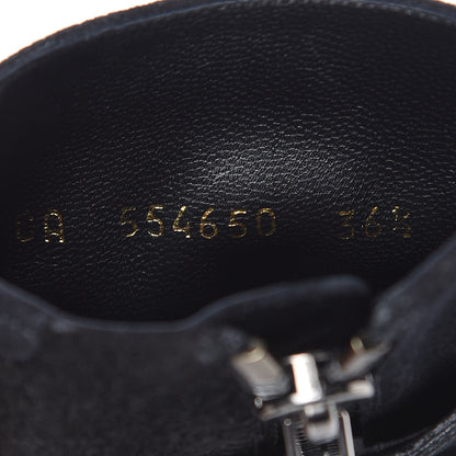 Saint Laurent Baby Wool Suede Charlotte Buckle 55 Booties 36.5 Black 7 of 7