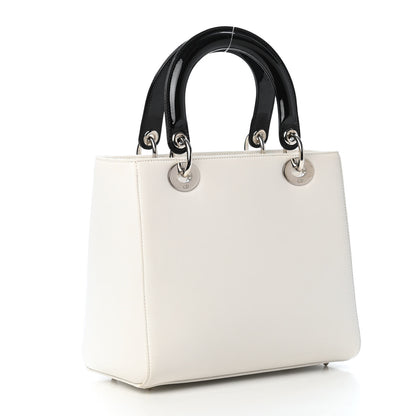 Christian Dior Smooth Calfskin Eiffel Tower Embroidered Medium Lady Dior White Multicolor 3 of 14