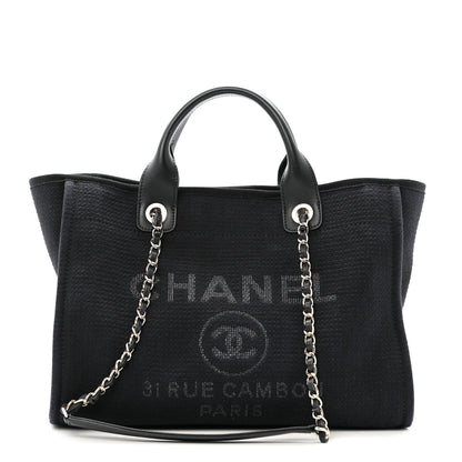 Chanel Mixed Fibers Small Deauville Tote Black 1 of 14
