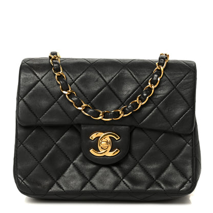 Chanel Lambskin Quilted Mini Square Flap Bag Black 1 of 12