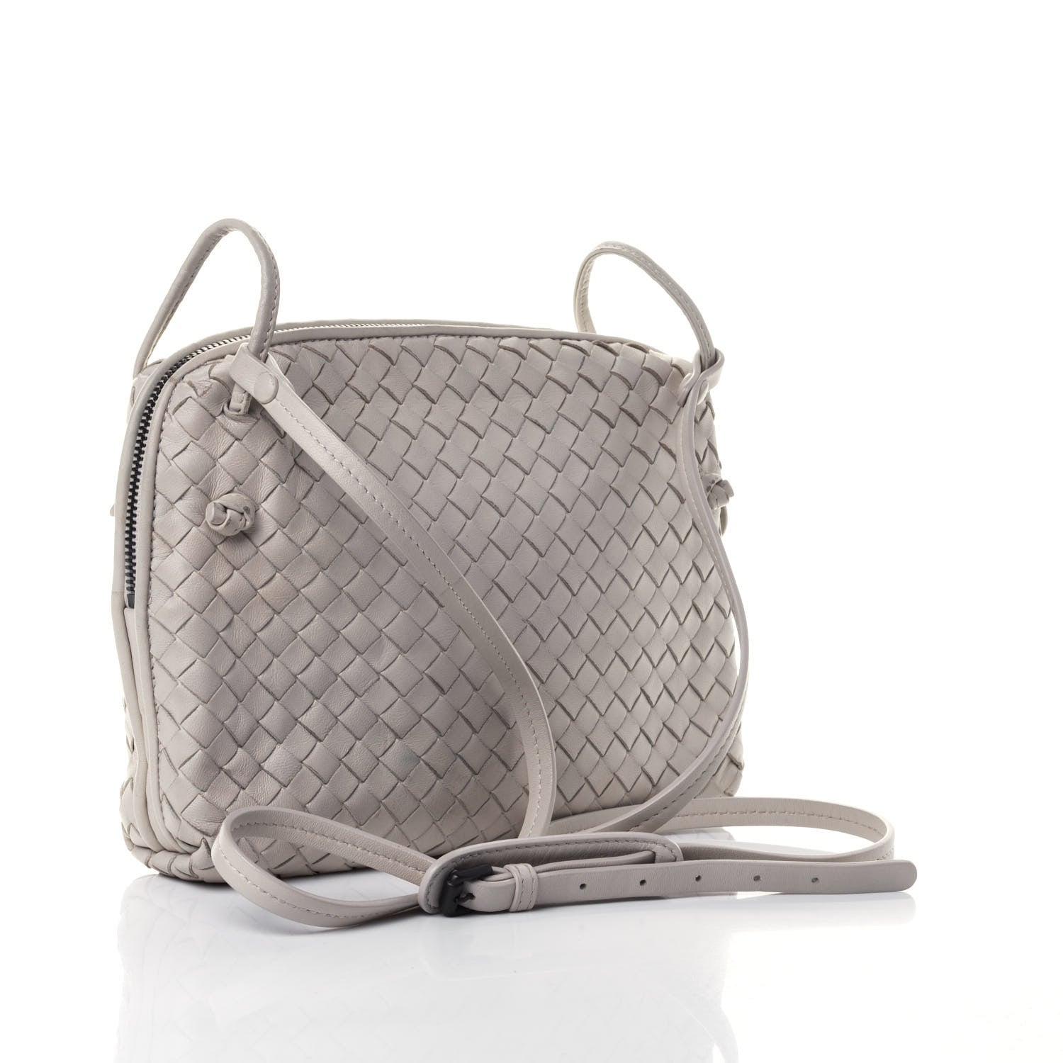 Bottega Veneta Nappa Intrecciato Nodini Crossbody Messenger Grey 2 of 4
