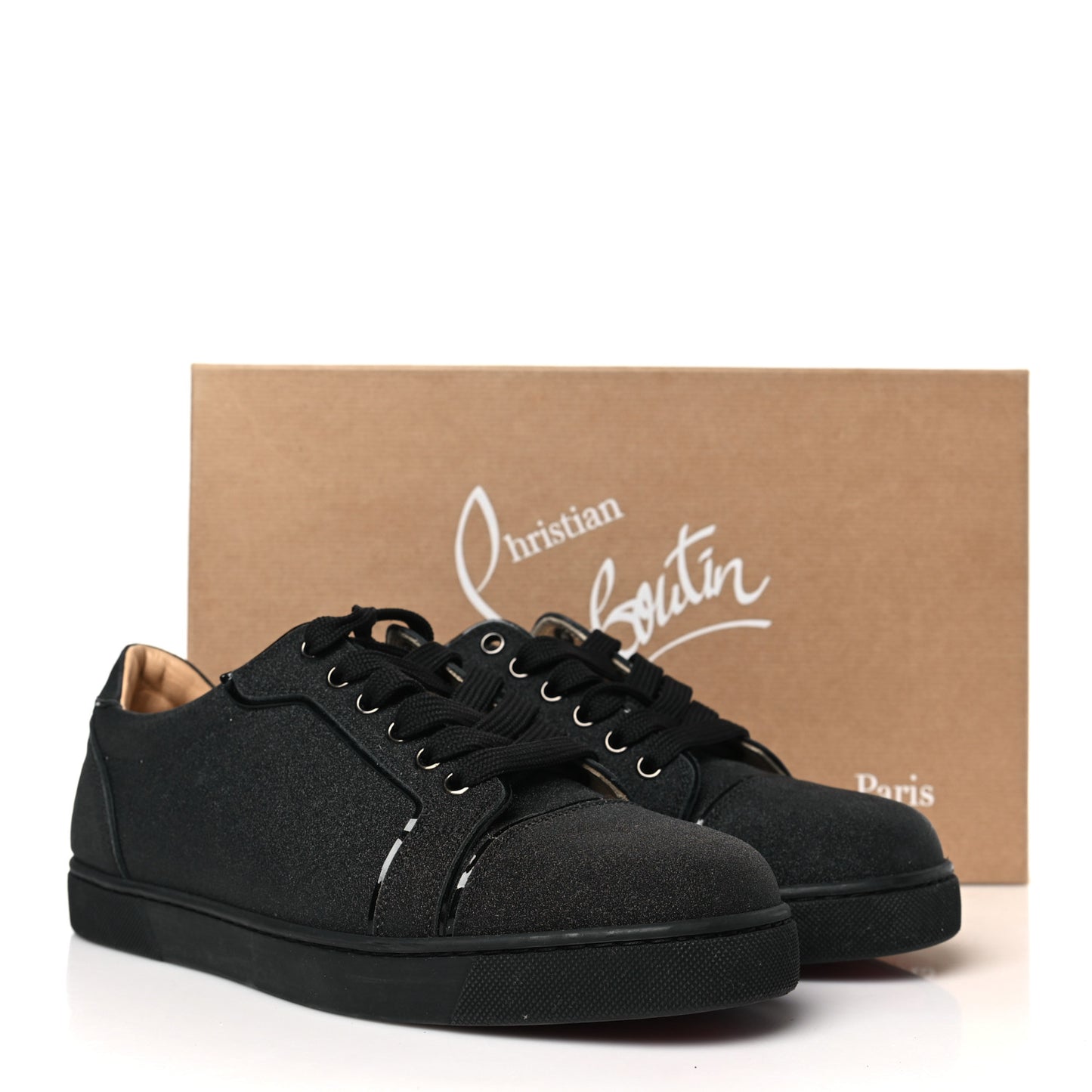 Glitter Calfskin Vieira Flat Sneakers 40 Black