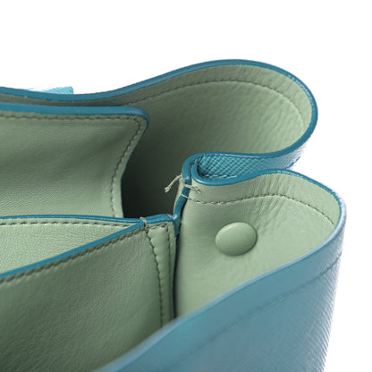 Prada Saffiano Cuir Medium Double Handle Tote Turchese Acquamarina 6 of 11