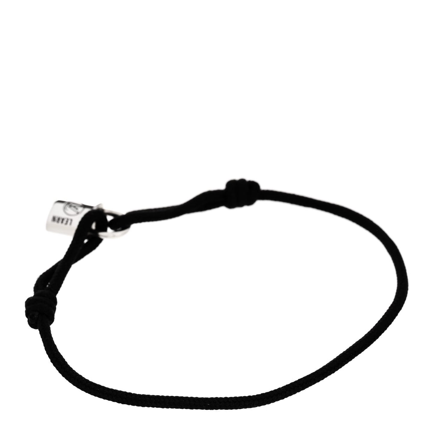 Sterling Silver Lockit Adjustable Cord Bracelet Black