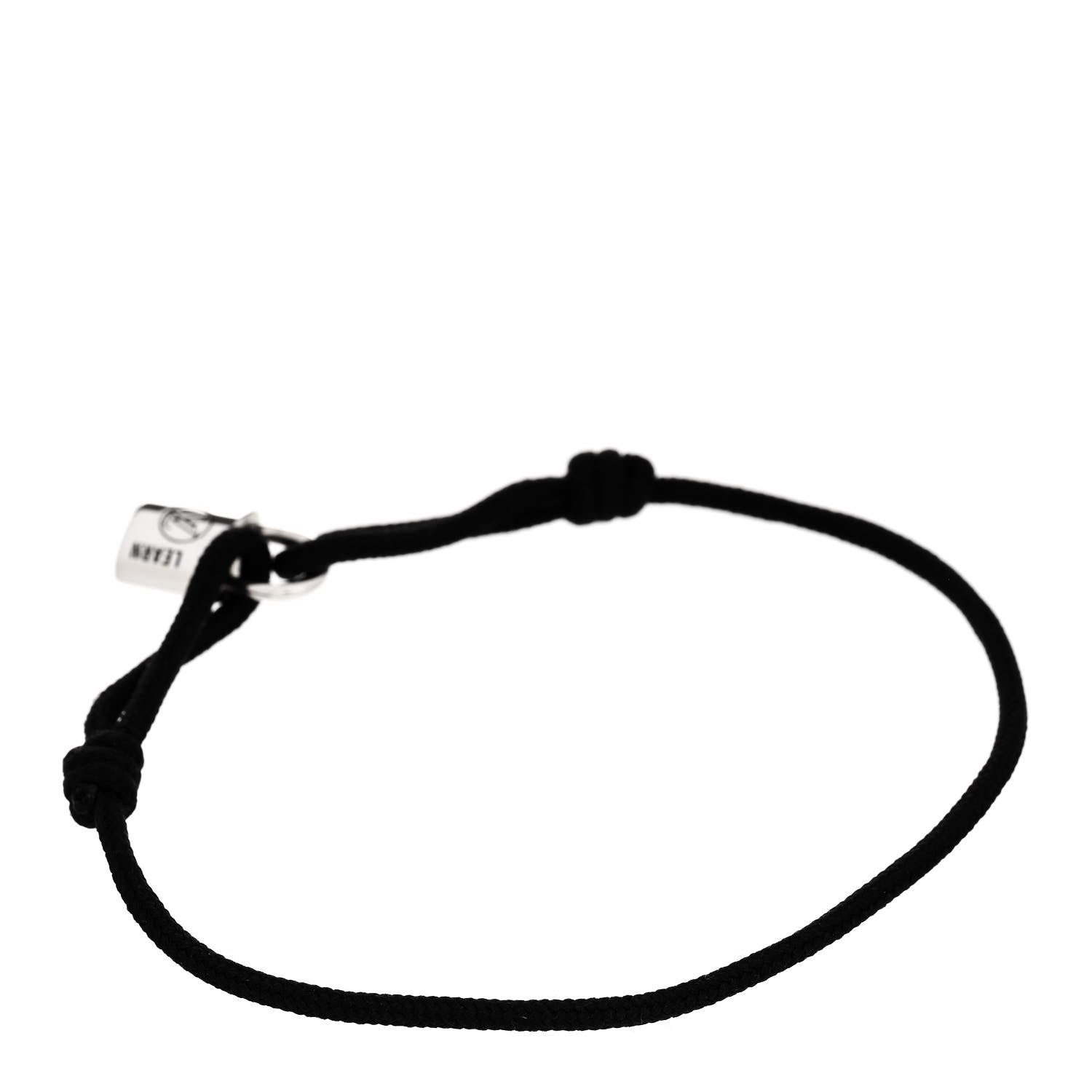 Louis Vuitton Sterling Silver Lockit Adjustable Cord Bracelet Black 2 of 5
