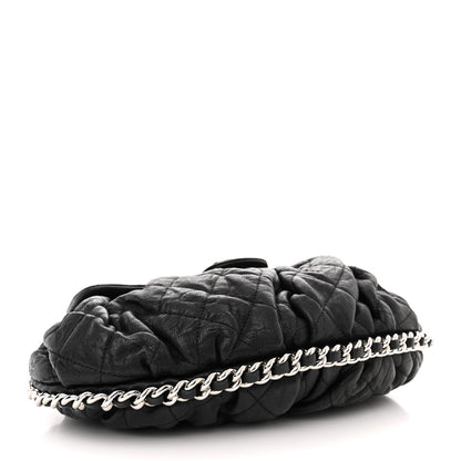Chanel Washed Lambskin Quilted Medium Chain Around Messenger Black 4 of 13