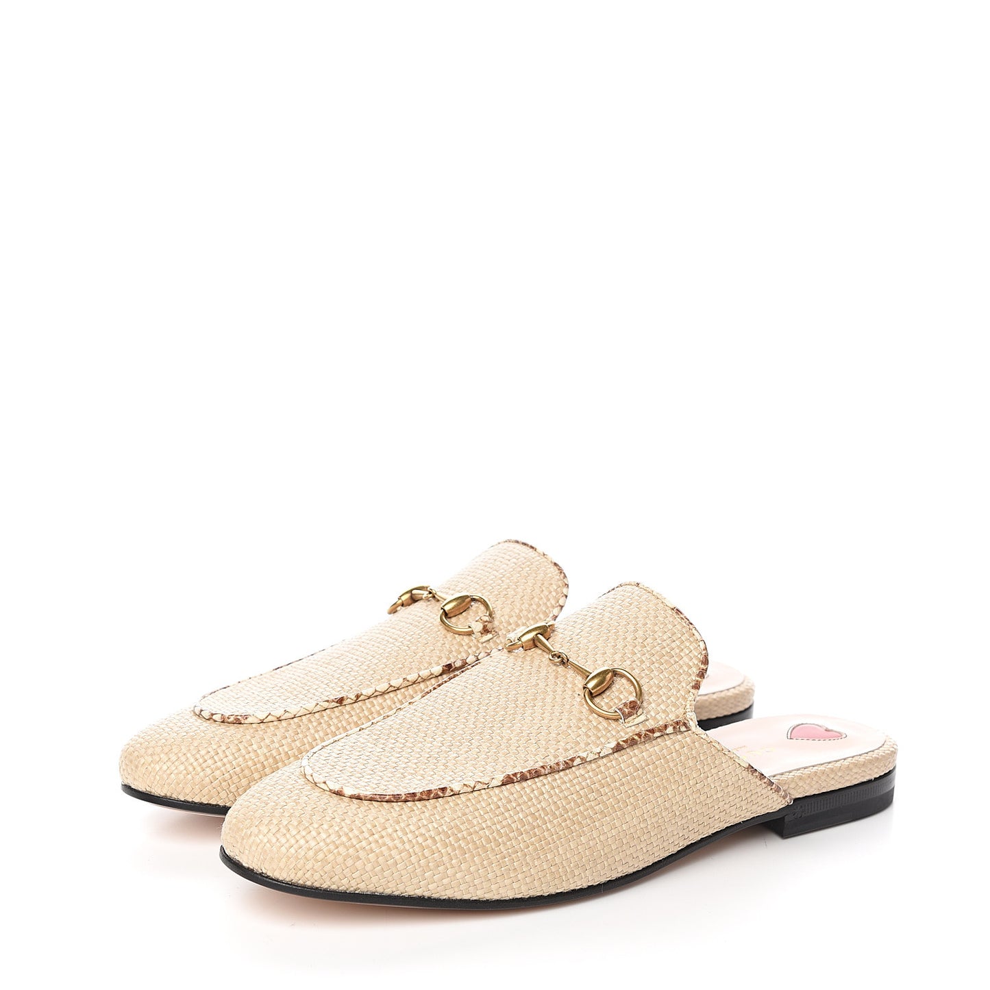 Straw Elaphe Womens Princetown Slippers 37.5 Natural Cream Brown