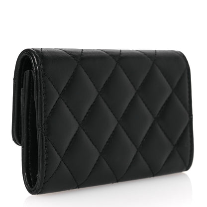 Chanel Lambskin Quilted Pearl CC Chanel Flap Card Holder Black 3 of 10