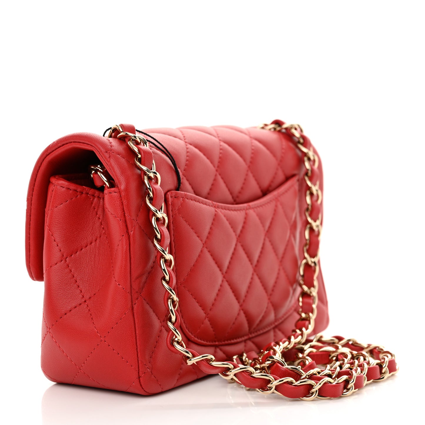 Lambskin Quilted Mini Rectangular Flap Red