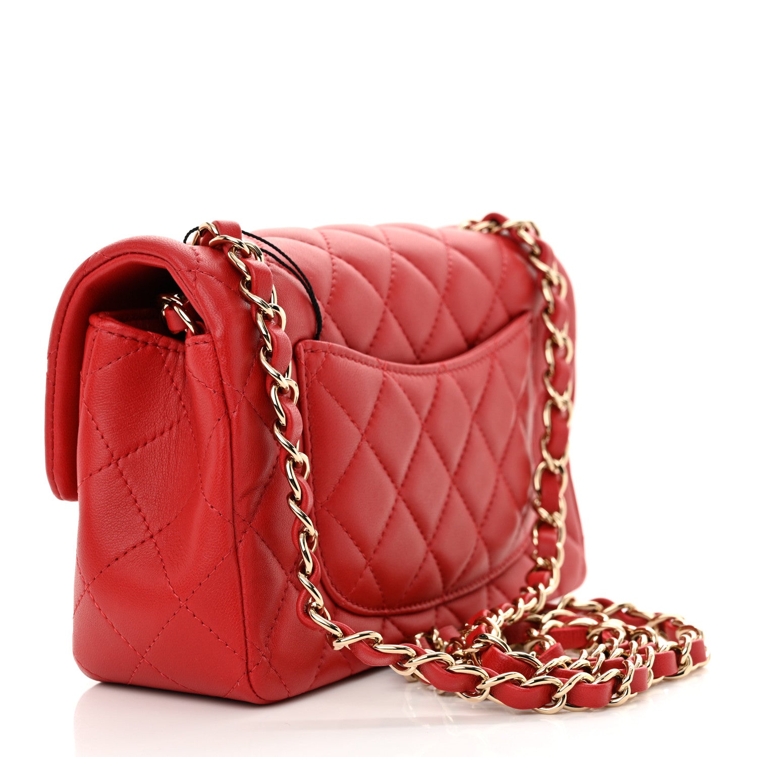 Chanel Lambskin Quilted Mini Rectangular Flap Red 2 of 11