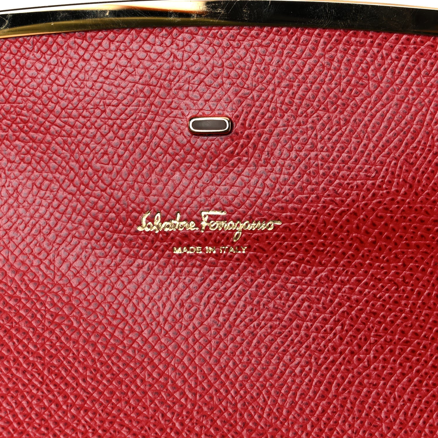 Salvatore Ferragamo Hammered Calfskin Mini Gancini Icona Bag Lipstick 6 of 9