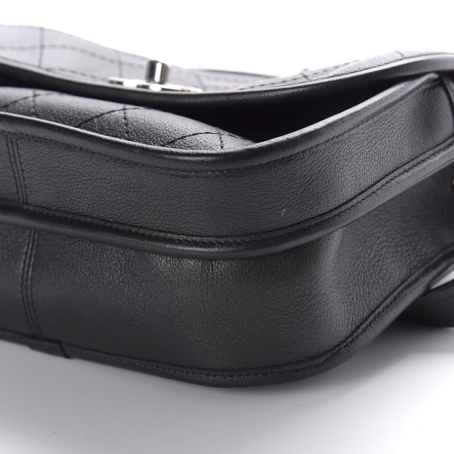 Calfskin Quilted Jungle Stroll Messenger Bag Black