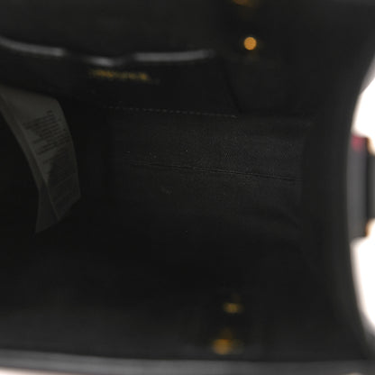 Versace Calfskin Cotton Floral Printed La Medusa Mini Book Tote Black Water Lily 5 of 8