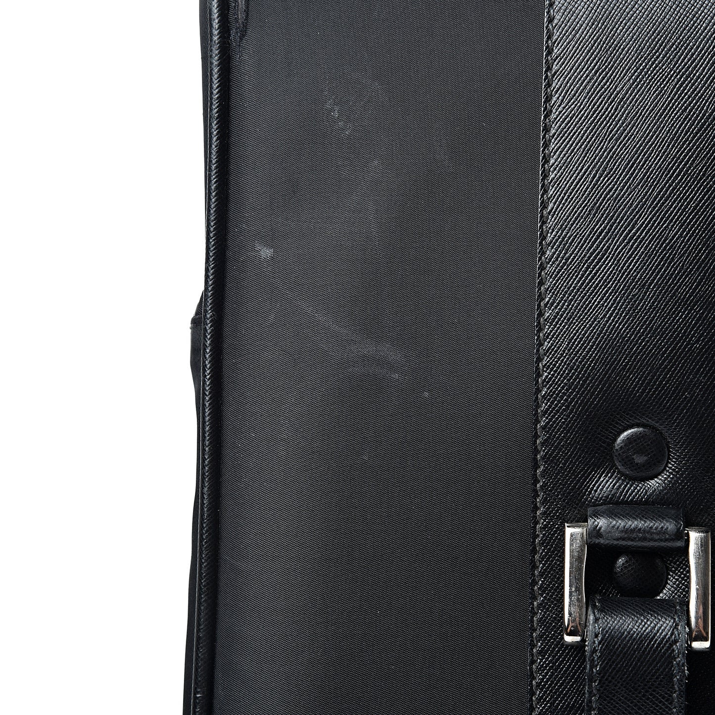 Tessuto Nylon Saffiano Trolley Luggage Black