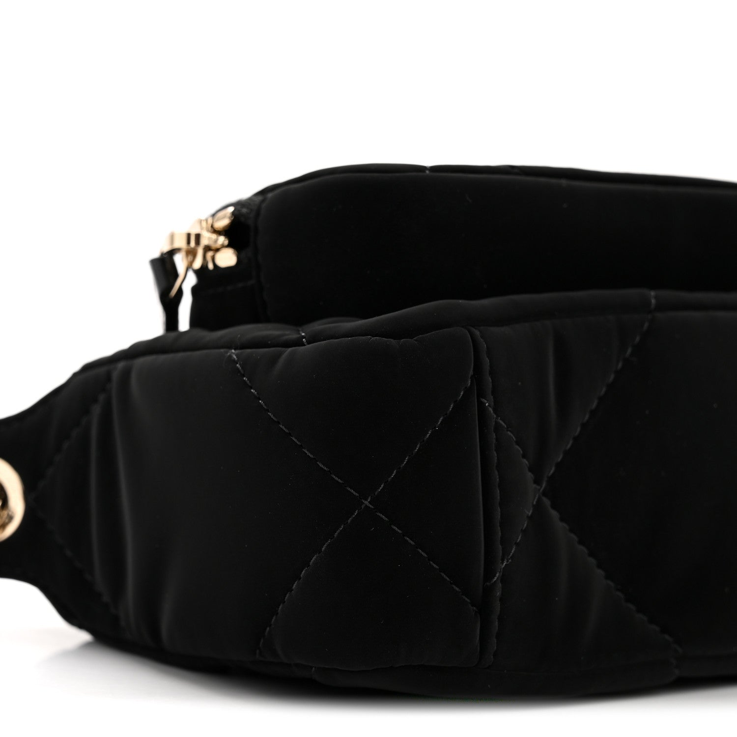 Chanel Velvet Effect Nylon Shiny Crumpled Calfskin Mini Quilted Chanel 25 Clutch With Chain Black 10 of 14
