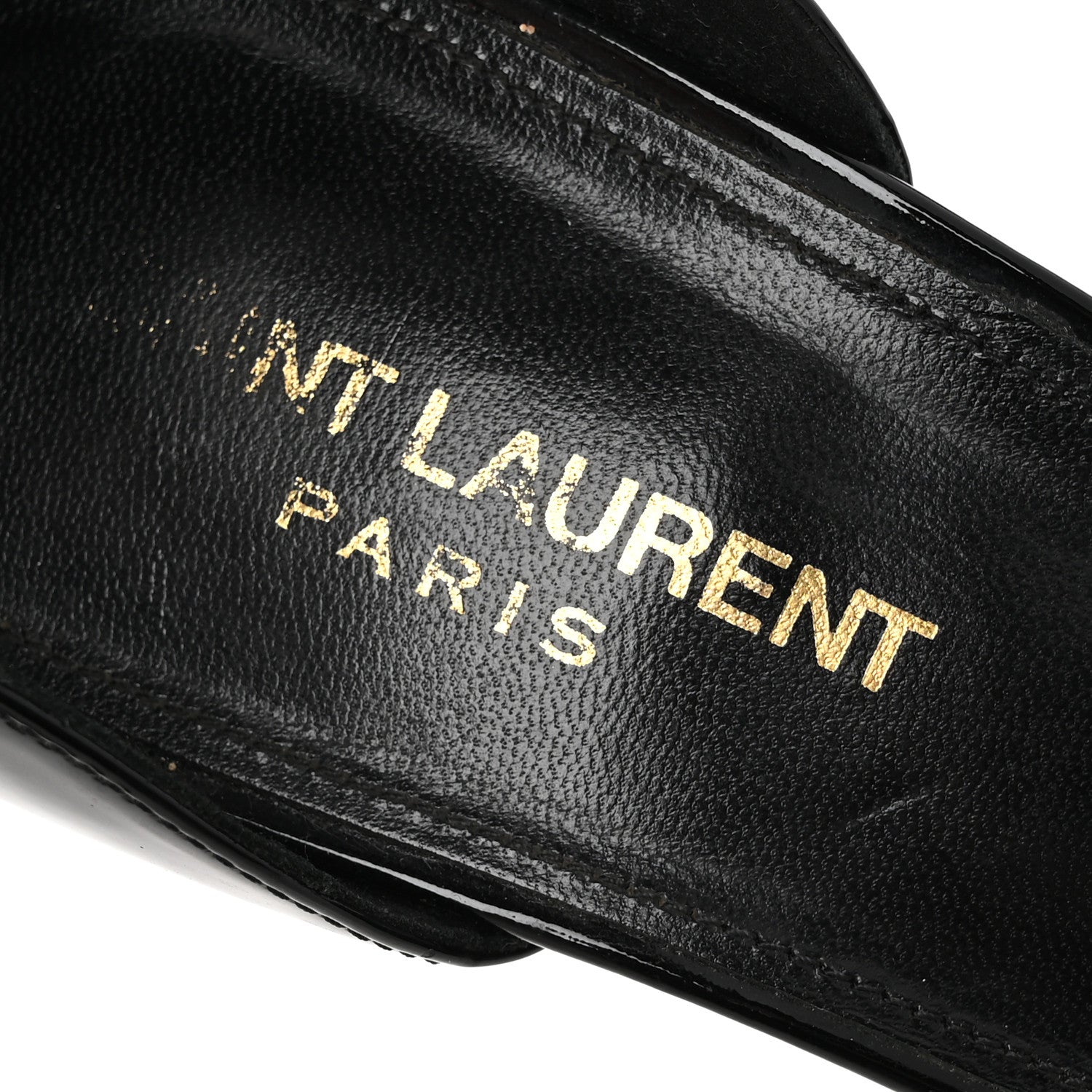 Saint Laurent Patent Calfskin Opyum 110 Sandals 39.5 Black Gold 8 of 8