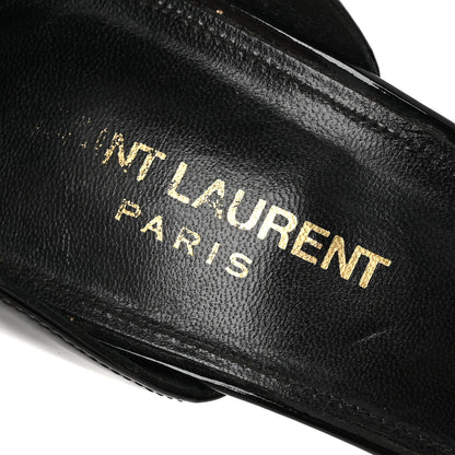 Saint Laurent Patent Calfskin Opyum 110 Sandals 39.5 Black Gold 8 of 8