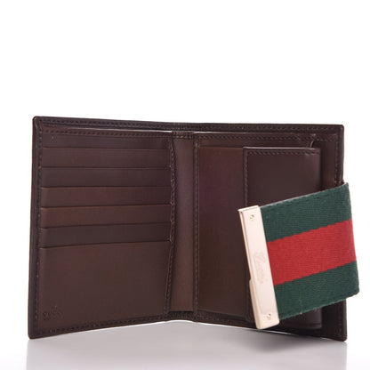 Gucci Monogram Web Ladies Web French Wallet Brown 5 of 7