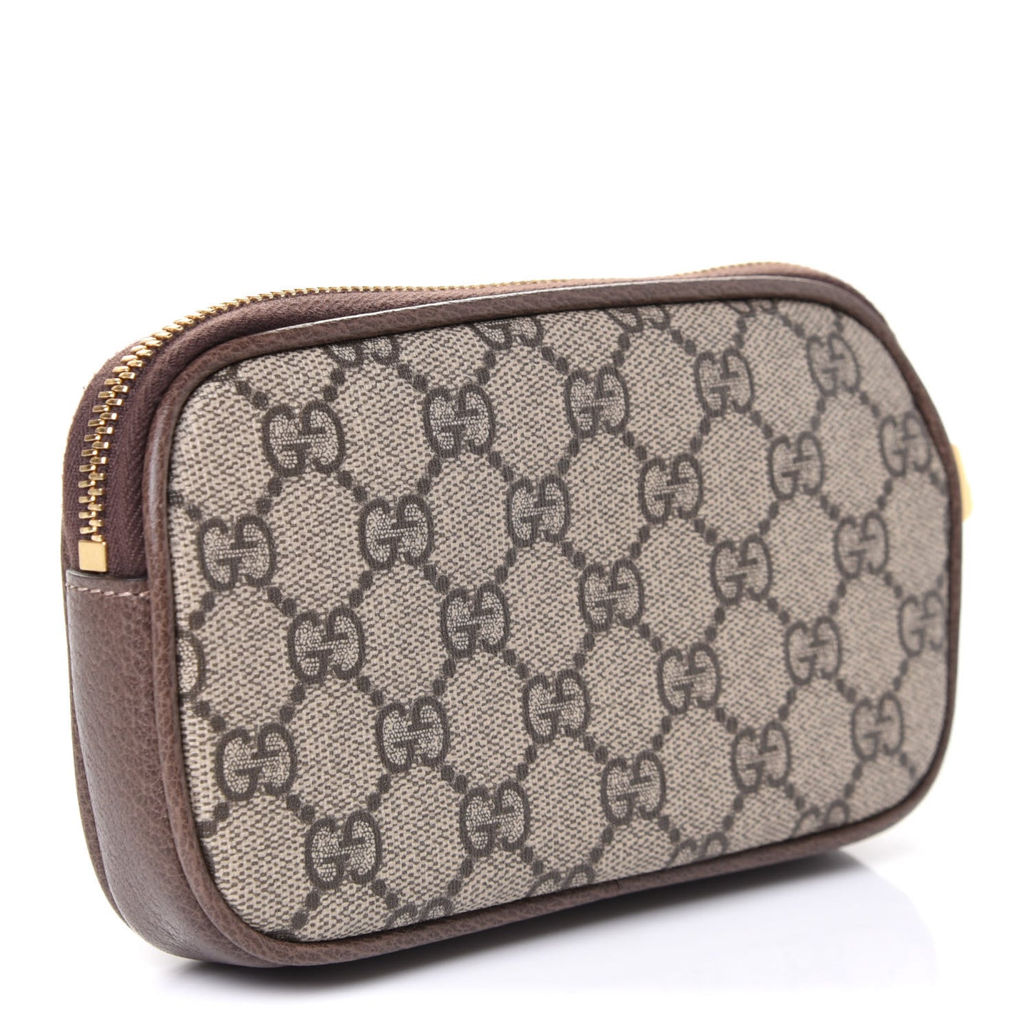 GG Supreme Monogram Ophidia Phone Case Wristlet Brown