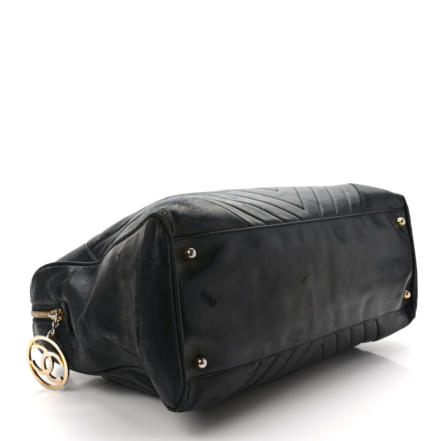 Lambskin Chevron Boston Black