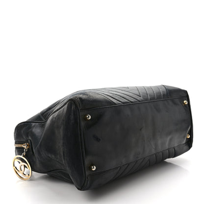 Chanel Lambskin Chevron Boston Black 4 of 12