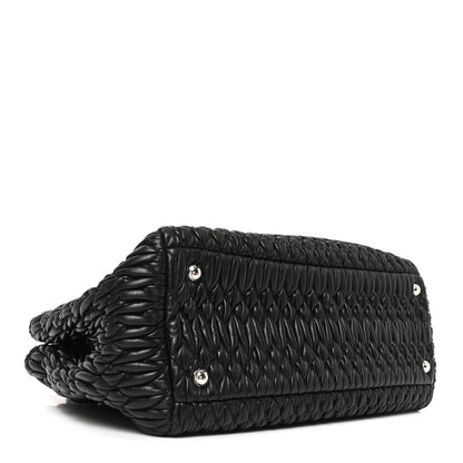 Miu Miu Nappa Matelasse Swarovski Crystal Tote Black 4 of 9