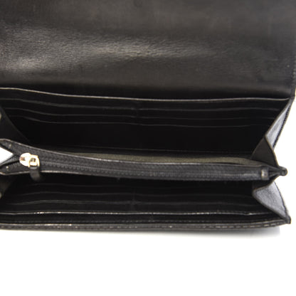 Chanel Perforated Lambskin Quilted Large Gusset Flap Wallet Black 5 of 14