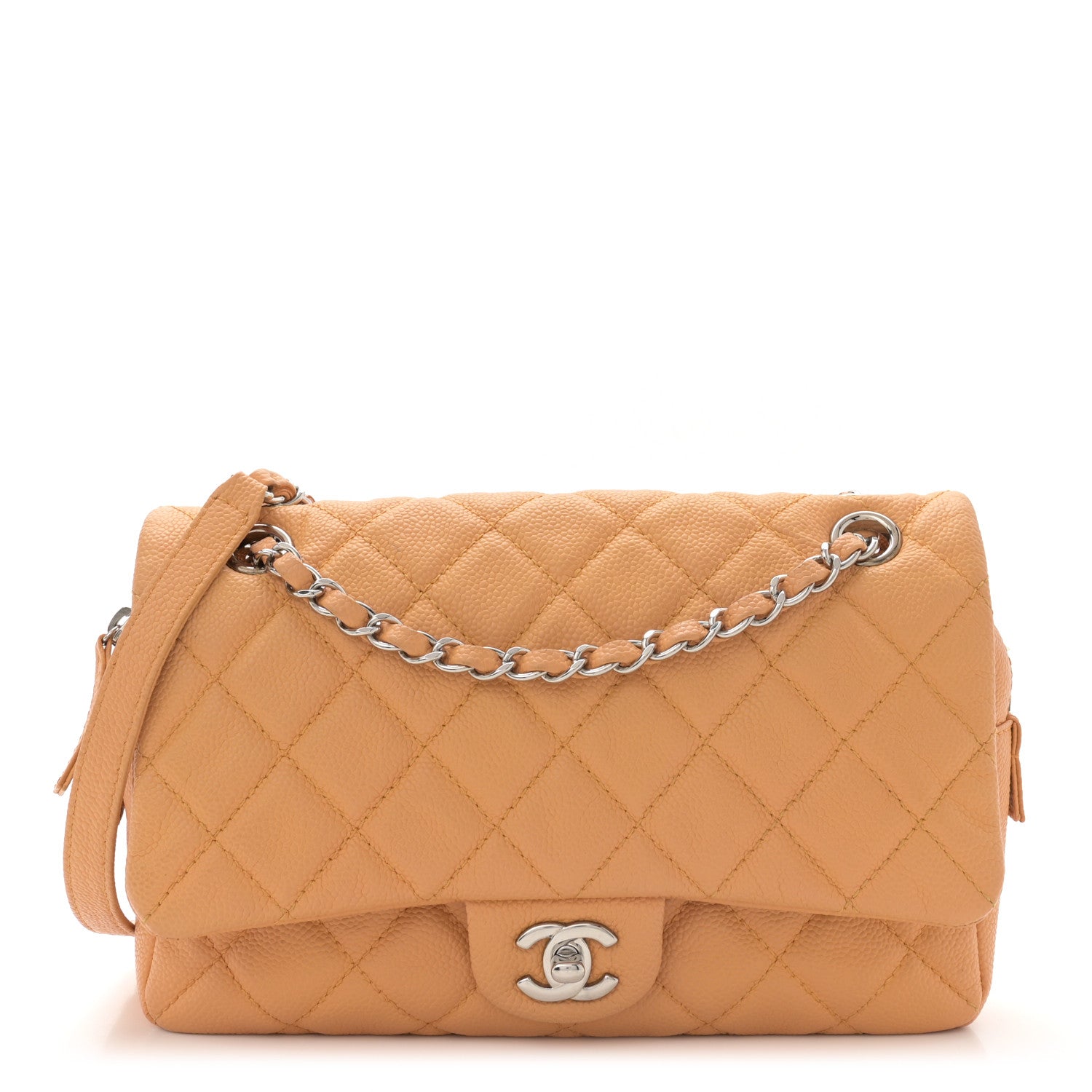 Chanel Caviar Quilted Medium Casual Journey Flap Dark Beige 1 of 10