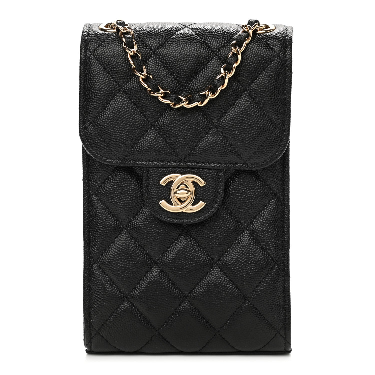 Chanel Caviar Quilted Classic Phone Holder Black 1 of 12