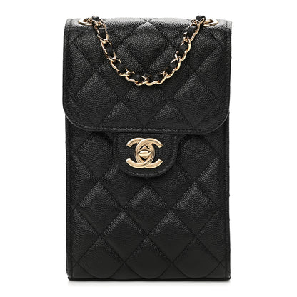 Chanel Caviar Quilted Classic Phone Holder Black 1 of 12