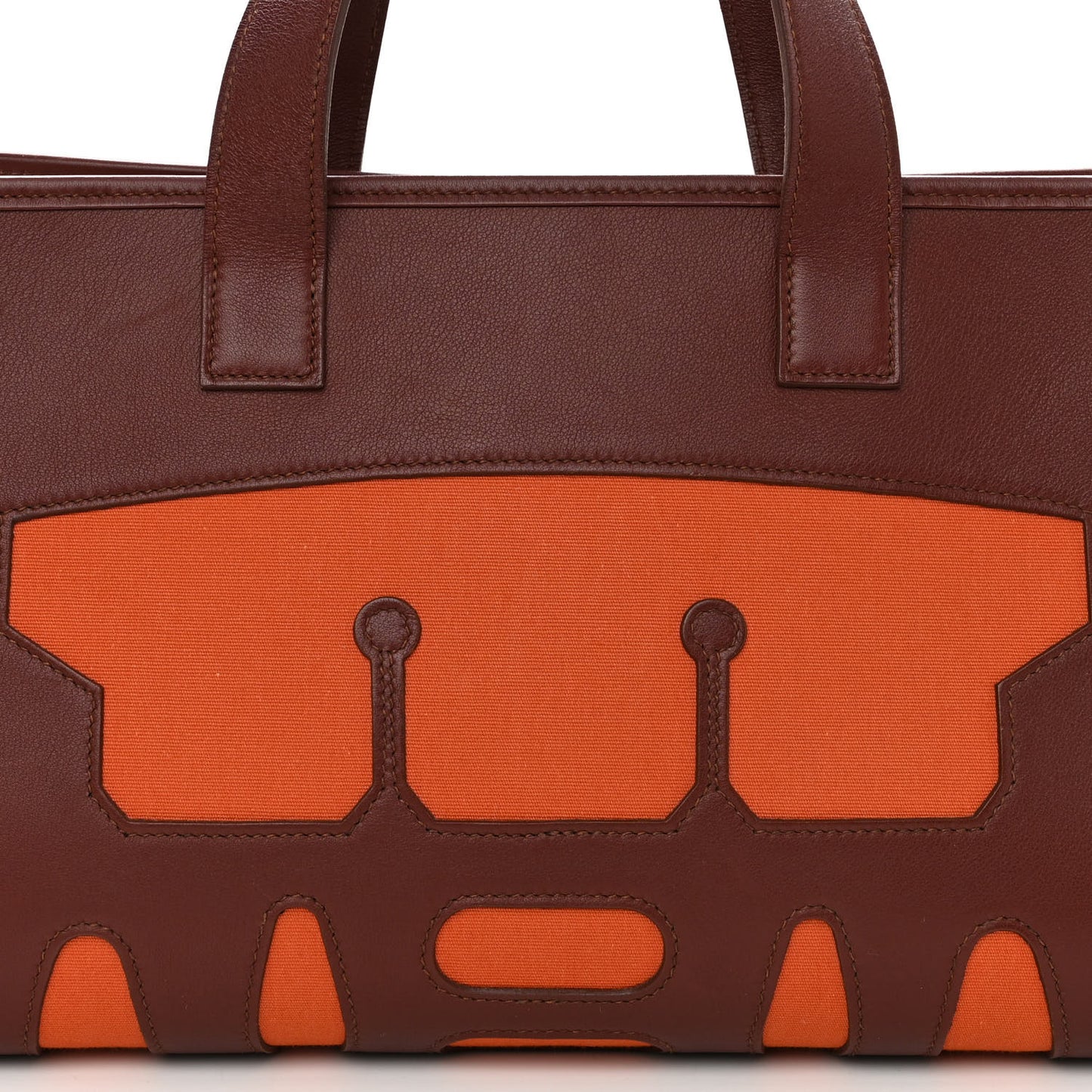 Swift Felt Petit H Decoupe Basse PM Skeleton Tote Rouge H Orange