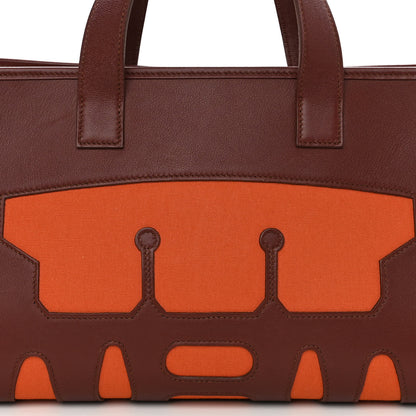 Hermes Swift Felt Petit H Decoupe Basse PM Skeleton Tote Rouge H Orange 7 of 11