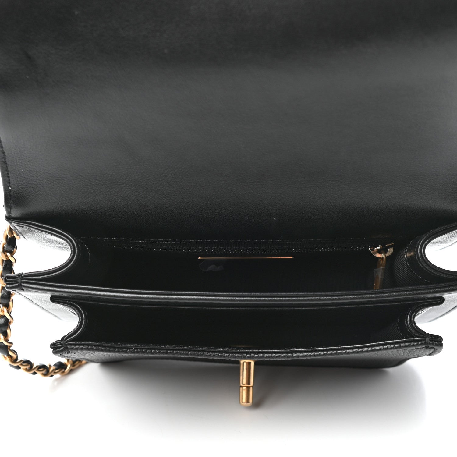 Chanel Calfskin Caviar Quilted Mini Chain Handle Flap Black 5 of 10