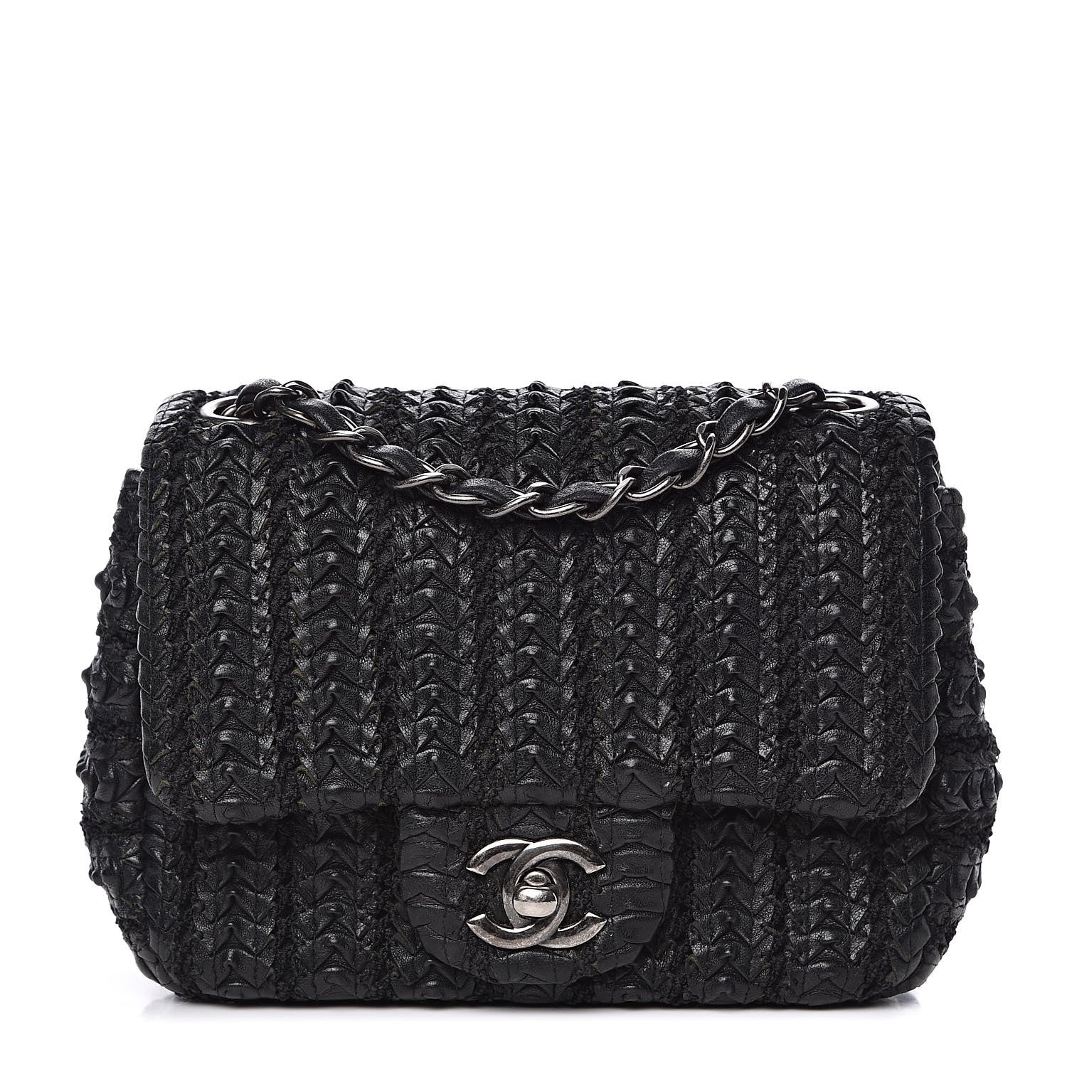 Chanel Lambskin Embroidered Mini Flap Black 1 of 12