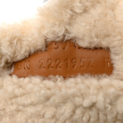 Hermes Suede Goatskin Woolskin Womens Chypre Sandals 39 Brun Fume Ecru 6 of 9